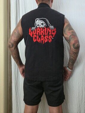 Lurking Class Embroidered Denim Vest Medium